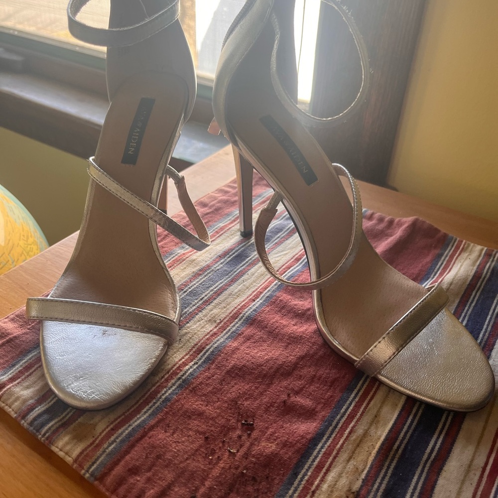 Ava and Aidan silver strappy sandals. Size 7. Lightly worn (less than 5 times).